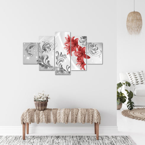 Wandbilder Wohnzimmer XXL Blumen Lilien Moderne Bild Abstrakt